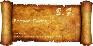 Bocsan Fedor névjegykártya